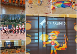 drużyny w rywalizacji sportowej i logo projektu