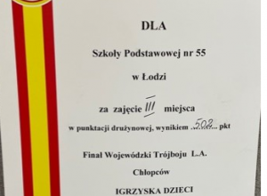 IIII miejsce Finał Wojewódzki Trójboju L.A. chłopców "Igrzyska Dzieci"